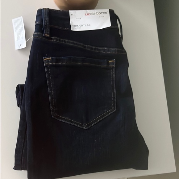Liz Claiborne Dark Indigo Straight Leg Jeans - Picture 2 of 7